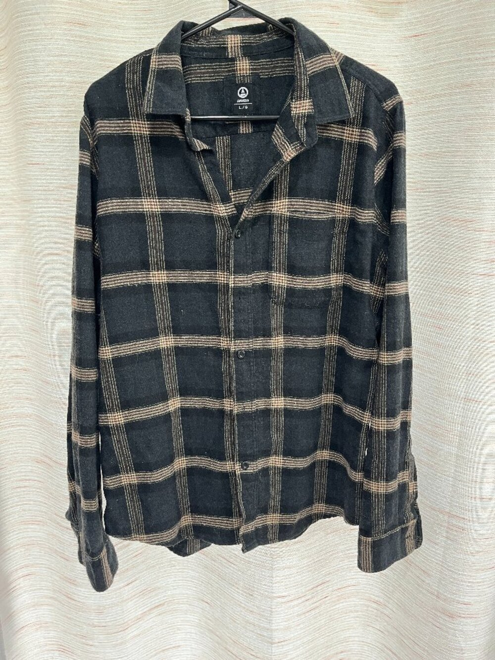 Men's Blue & Brown Large Button Up Shirt Amnesia (085)
